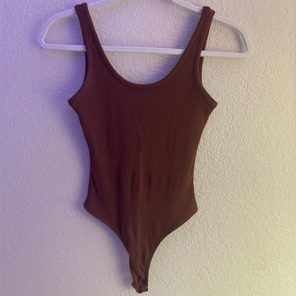 Brown tank top bodysuit